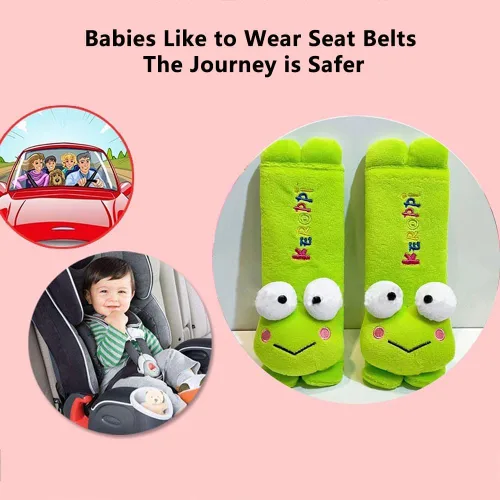 Miniatura 2 de Funda Kawaii para cinturón de seguridad de automóvil, lindo juego de 2 piezas de correa de asiento de anime, protector de cuello, decoración
