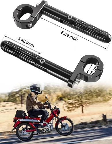 Miniatura 5 de KEMIMOTO Estribos para pasajeros traseros Compatibles con CT125 Trail 125 Hunter Cub 2021 2022 2023 2024, estribos plegables para motocicleta