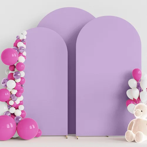 Miniatura 30 de Wokceer Juego de 3 fundas de arco de boda de elastano ajustadas para arco de boda para parte superior redonda, soporte de arco de Chiara para Beige