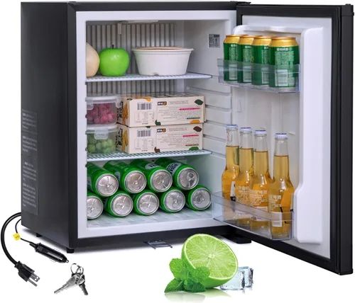 Miniatura 10 de Smad - Refrigerador compacto de 1.4 pies cúbicos, mini refrigerador con cerradura, refrigerador de 12V para vehículos recreativos, refrigerador de 2