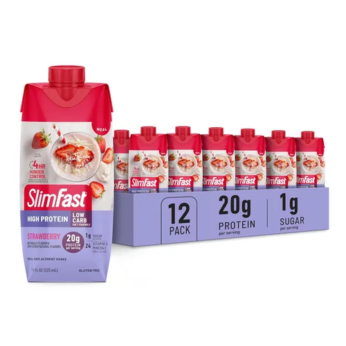Miniatura 15 de SlimFast Batido de Proteína con Cafeína, Caramel Macchiato - 20g de Proteína, Batidos de Reemplazo de Comida, Alto en Proteína con Bajo