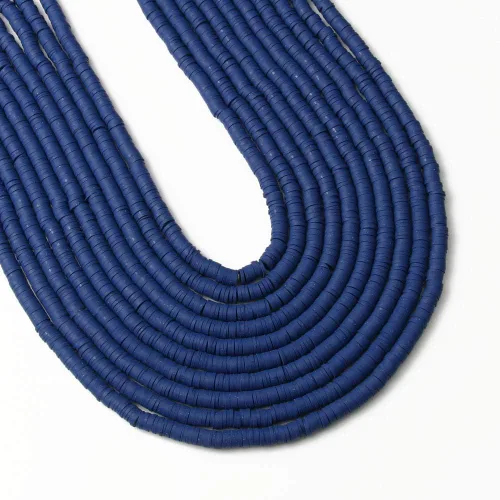 Miniatura 11 de 3600 cuentas de arcilla azul mixta para hacer pulseras, 10 hebras planas redondas de arcilla polimérica disco de 0.236 in espaciador Heishi cuentas