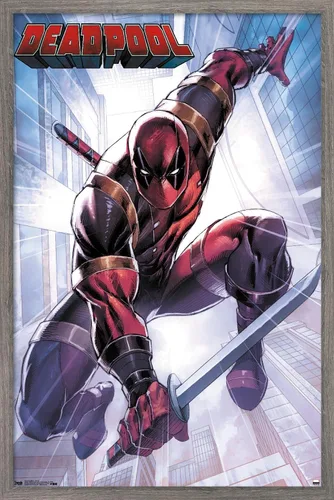 Miniatura 10 de Trends International Marvel Comics Deadpool - Póster de pared de ataque, 22.375 x 34 pulgadas, versión enmarcada en negro Versión con marco negro
