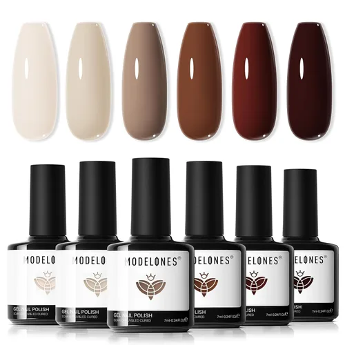 Miniatura 27 de modelones Juego de esmalte de uñas de gel, 0.5 onzas líquidas, base sedosa mejorada y capa superior extra brillante, transparente, no se limpia