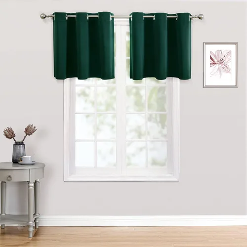 Miniatura 55 de ChrisDowa - Cortinas de cenefa pequeñas para cocina, cortinas cortas con ojales y aislamiento térmico para oscurecer la sala y habitación