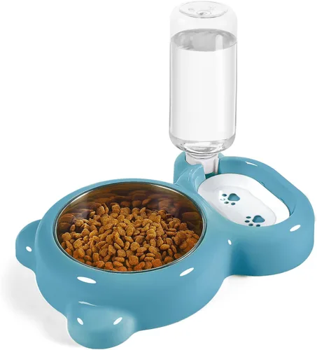 Cuencos para Perros, Juego de Cuencos para Comida y Agua de Gatos con Dispensador de Agua y Cuenco de Acero Inoxidable para Gatos y Perros Pequeños
