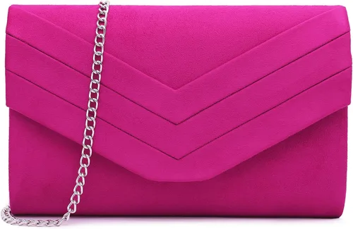 Miniatura 13 de Envelope Evening Bag for Women Genuine Suede Leather Crossbody Shoulder Clutch Purse Gift Box