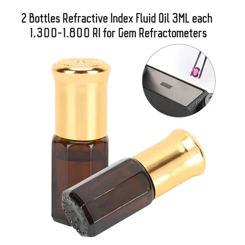 Miniatura 3 de Aceite líquido de índice de refracción, cada 1.300-1.800 Ri para refractómetros de gemas, 2 botellas, cada 0.1 fl oz para refractómetros de gemas