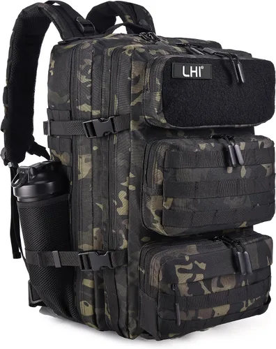 Miniatura 12 de LHI Mochila Militar Táctica para Hombres y Mujeres 25L/35L Mochila de Asalto del Ejército Bolsa Mochila Pequeña con Portabotellas