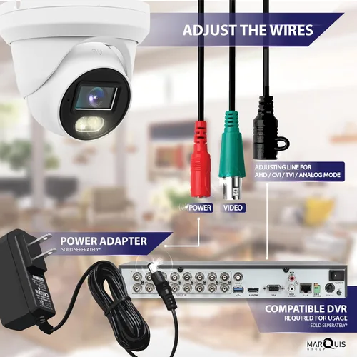 Miniatura 7 de Marquis Cúpula de torreta HD TVI/CVI/AHD/CVI a todo color de 8MP 24/7 con cámara de seguridad CCTV Sony-Starvis, visión nocturna a color al aire