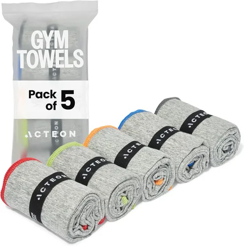 Acteon Paquete de 5 toallas de microfibra para gimnasio, secado rápido, sin olor, secado rápido, superabsorbentes, de secado rápido para hombres y