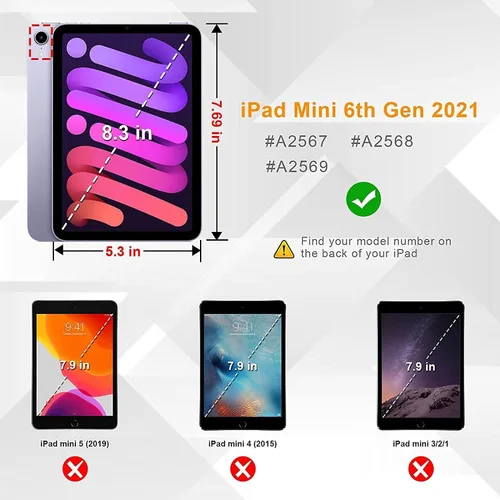 Miniatura 2 de Funda para iPad Mini6 (8.3 pulgadas, versión 2021) iPad Mini 6ª generación, funda protectora delgada con función atril, función de encendido y Playa