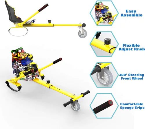 Miniatura 2 de EVERCROSS Accesorio de asiento para aeropatineta, asiento de nueva generación con sistema de freno de seguridad, longitud de marco ajustable