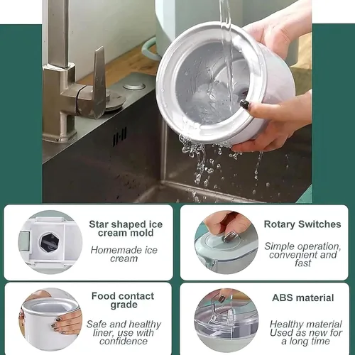 Miniatura 2 de Máquina de helado suave de 1 L para el hogar, mini máquina automática de helados y yogur, máquina compacta para bar y café