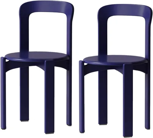 Miniatura 16 de Silla de comedor moderna y versátil, sillas de cocina con marco de madera apilable, silla lateral sin brazos, taburete para el hogar para habitación