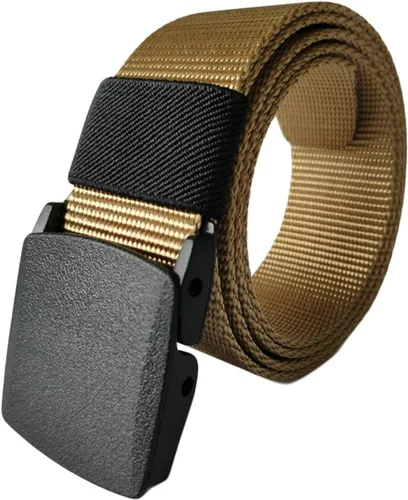 Miniatura 5 de Cinturón ajustable de nailon para hombre, correa de lona transpirable, cinturón táctico militar, cinturón de tela al aire libre con hebilla