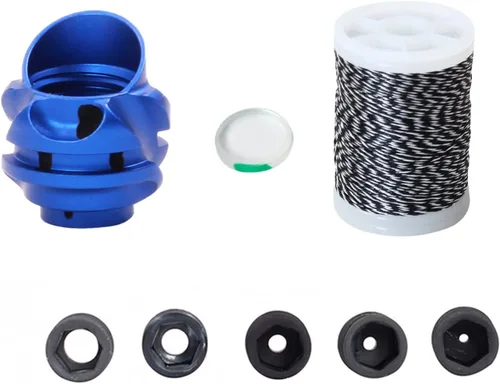 Miniatura 9 de Set de Mira Peep para Tiro con Arco 37/45 Grados 6X 8X con Clarificador y Lente de Núcleo Interno de 5 Tamaños, Accesorio de Cebo para Arco Rojo