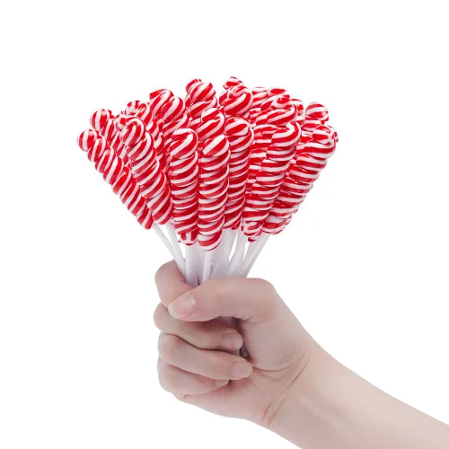 Paletas para el día de San Valentín, paletas rojas trenzadas envueltas individualmente a granel, con temática de San Valentín para recuerdos de