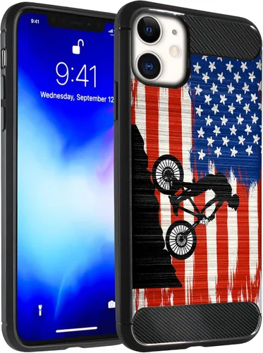 Miniatura 10 de CasesOnDeck - Funda compatible con Apple iPhone 11 / iPhone XI (2019) de 6.1 pulgadas, funda delgada de fibra de carbono TPU para acentuar arañazos