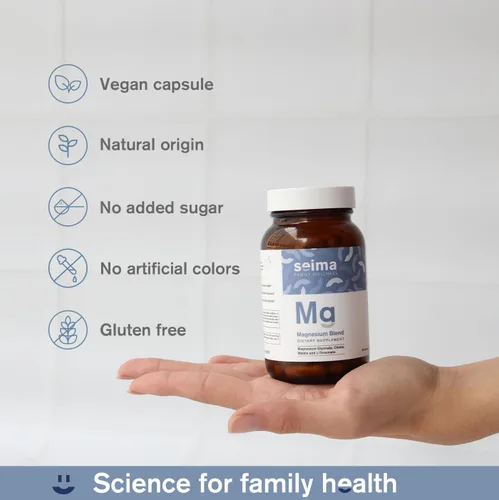 Miniatura 7 de SEIMA - Complejo de magnesio 4 en 1 – 1200 mg con glicinato, citrato, L-treonato y malato – sueño, alivio del estrés, recuperación muscular, energía
