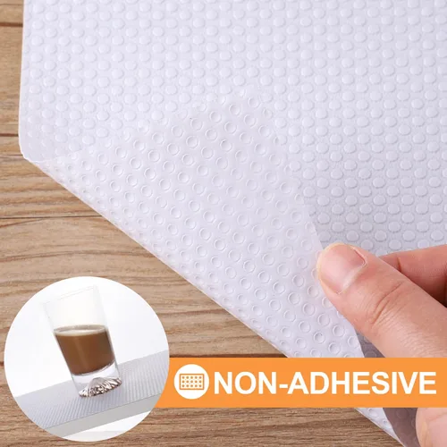 Miniatura 6 de Revestimiento de estante para armarios de cocina de 16 pulgadas: Alfombrilla impermeable para cajones de baño de 16" x 120 pulgadas blanca - Fácil