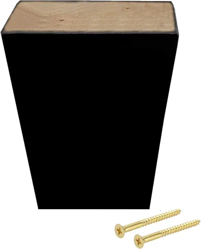 Miniatura 2 de Patas para muebles, sofá otomano y silla de 4 pulgadas de repuesto de pies de madera, juego de 4 pies cuadrados de pirámide cónicos (expreso oscuro)