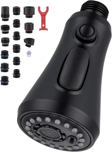 Miniatura 11 de Cabezal de llave de cocina de repuesto, cabezal de pulverización de llave de cocina de 3 funciones con 15 adaptadores - Reemplazo de boquilla