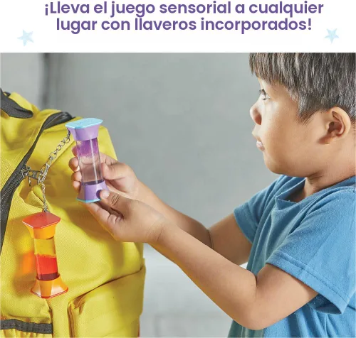 Miniatura 4 de hand2mind Tubos sensoriales relajantes de remolinos, mini llaveros, artículos para aliviar la ansiedad, juguetes calmantes para niños, suministros