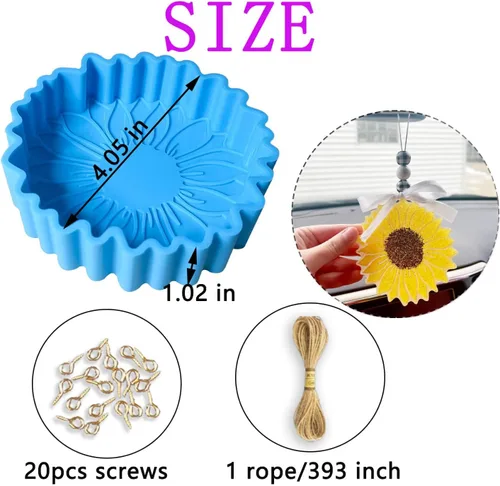 Miniatura 3 de Freshie Molds de silicona, Rifanda Flower Oven Safe Car Freshies Supplies Mold Candle Supplies Molds
