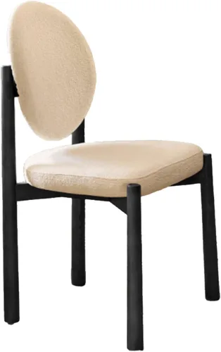 Miniatura 18 de Upholstered Dining Chairs with Fabric/Plush Cushion, Wooden Dining Room Chair Set of 1/2/4, Kitchen Chair for Living Room Balcony Black+brown