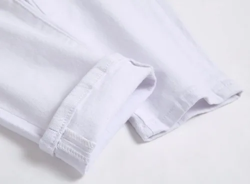 Miniatura 7 de OIIIO Jeans elásticos rasgados de ajuste regular para hombre