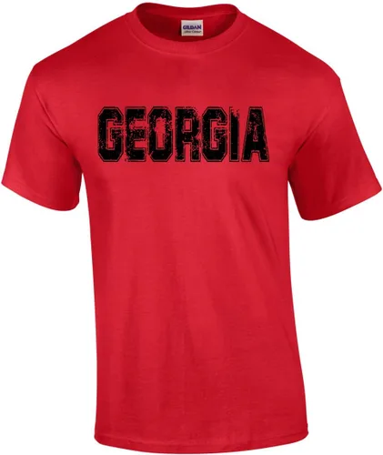 Camiseta de manga corta para hombre, diseño con nombre de estado desgastado, para hombre Georgia
