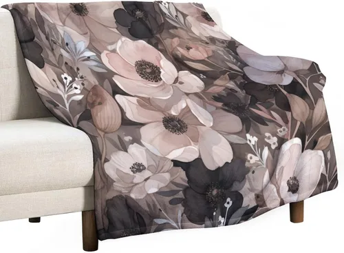 Miniatura 54 de Manta decorativa moderna de flores de acuarela, manta floral de primavera y verano, manta de 30 x 40 pulgadas, súper suave y acogedora para sofá