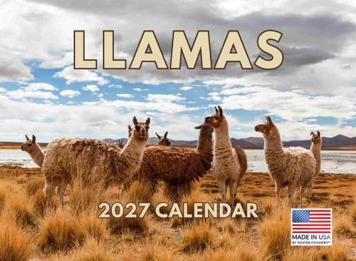 Miniatura 65 de Calendario alpaca 2026, calendario mensual de pared de 12 meses Hecho en Estados Unidos.