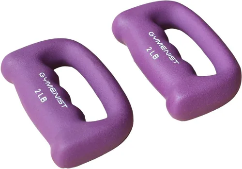 GYMENIST Juego de 2 mancuernas de neopreno en forma de mano para ejercicio, correr, caminar, cardio, par 1 libra rosa