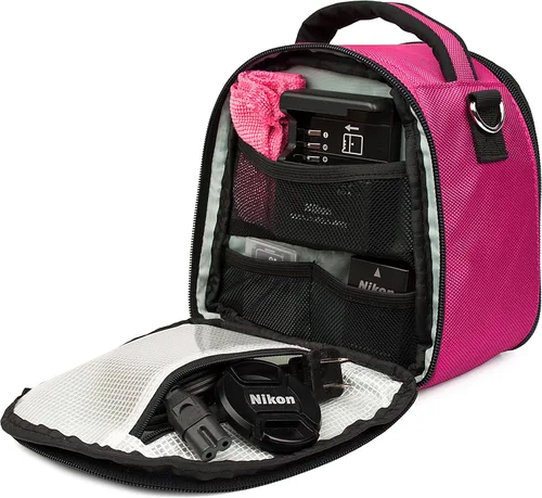 Miniatura 6 de Vangoddy – Laurel Bolsa para Nikon Coolpix P990/P610/P900/P530/P600/P7800/P520/P510/P500/P100/P90/P80 Digital SLR Cámaras (Rosa)
