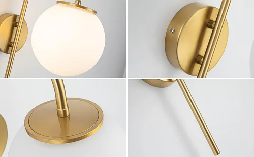 Miniatura 8 de Juego de 2 apliques de pared LED que funcionan con pilas, pantalla de cristal moderna con globo con control remoto, regulable, no cableado, fácil