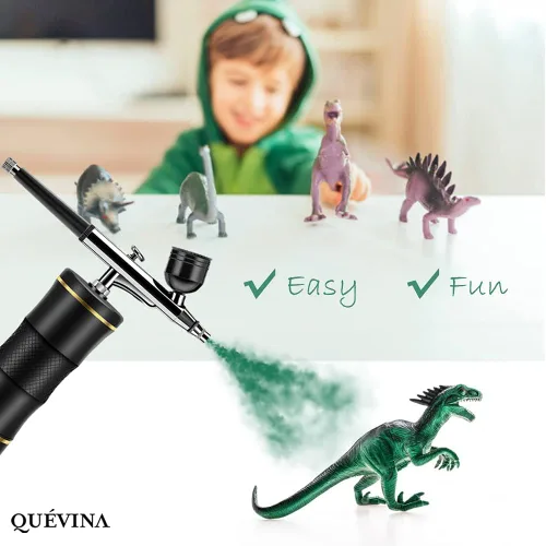 Miniatura 6 de Quevina - Kit de aerógrafo inalámbrico, compresor de pistola de cepillo de aire de maquillaje de mano, aerosol para reposteria para mejora