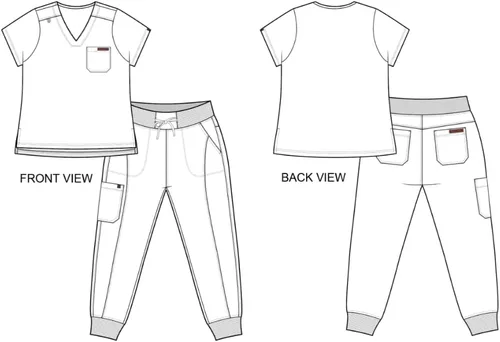 Miniatura 5 de MONARCH UNIFORMS Conjunto de ropa quirúrgica elástica para mujer en pantalones regulares y pequeños con parte superior para mujer