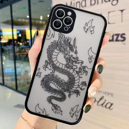 Miniatura 6 de Funda compatible con iPhone 15 Pro, diseño moderno de dragón 3D con diseño de animal de dragón esmerilado, parte trasera de policarbonato duro
