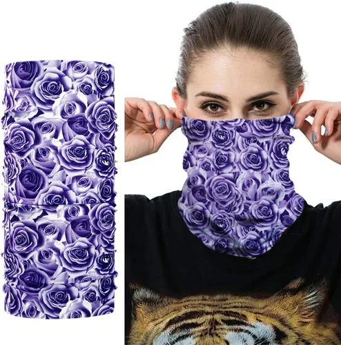 Miniatura 2 de Bandana unisex multifuncional sin costuras, bufanda para el cuello, gorro, mascarilla para la cara. B Rosas Violeta
