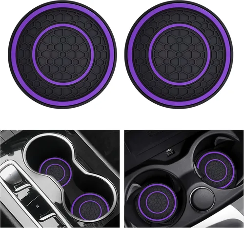 Miniatura 10 de 2 unidades de posavasos para portavasos de coche, alfombrillas para tazas de coche, posavasos universales para coche de 2.75 pulgadas, inserto