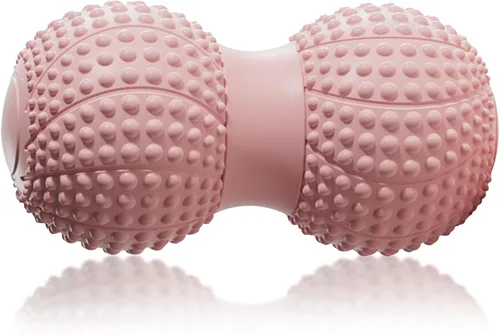 Bola de masaje de maní para tejido profundo, terapia de punto de activación, liberación miofascial - Rodillo de espuma de lacrosse doble para Rosado