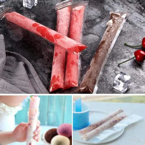 Miniatura 5 de FEBSNOW 200 piezas de bolsas para paletas - Bolsas para moldes de paletas con embudo para yogur, caramelo helado, hielo y favores de fiesta (11"x2")