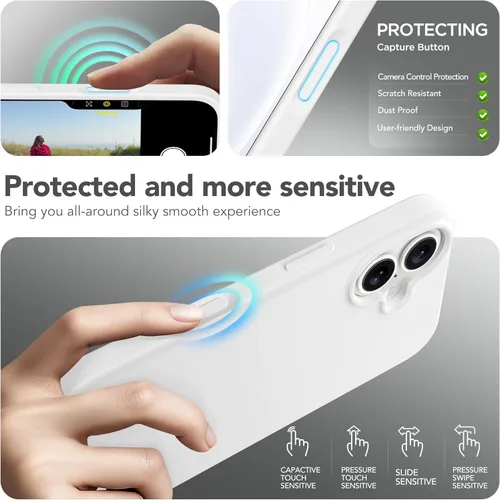 Miniatura 377 de GONEZ Funda de silicona para iPhone 15 Pro Max, compatible con Magsafe, protector de cámara + protector de pantalla, forro de microfibra suave