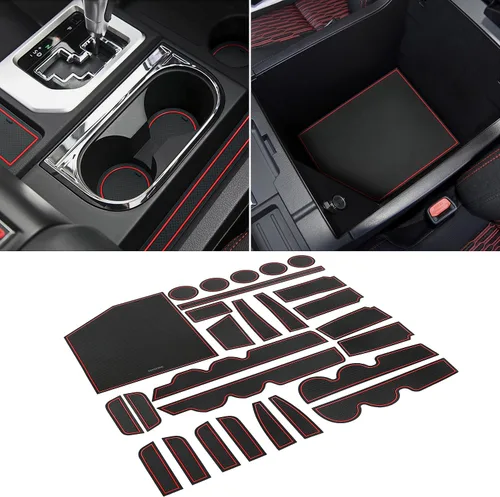 Miniatura 14 de Forro personalizado para accesorios Toyota Tundra 2022 2023 2024 2025 2026, insertos para portavasos, alfombrillas para consola central
