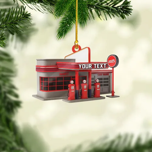 Miniatura 17 de Adorno de Navidad personalizado con bomba de gas, decoración retro personalizada para árbol de vacaciones, recuerdo único para trabajadores