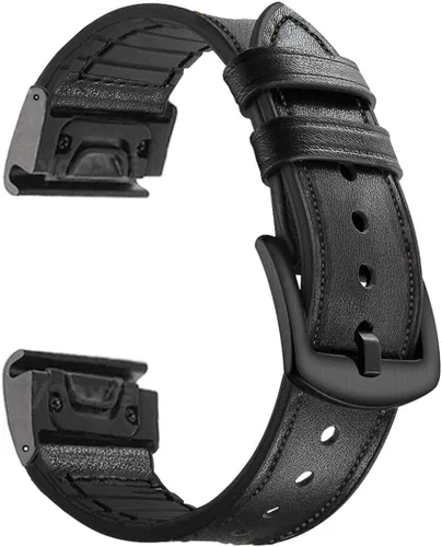 OTOPO Correa deportiva híbrida compatible con Garmin Fenix 5X/5X Plus, de 1.024 in, de ajuste rápido, correa deportiva híbrida de cuero vintage a