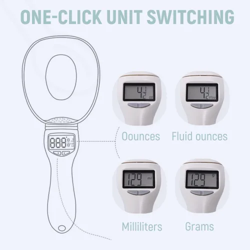 Miniatura 3 de Cuchara de medición digital, cuchara medidora de alimentos digital de 800 g / 0,1 g de alta precisión con pantalla LCD, cuchara de pesaje