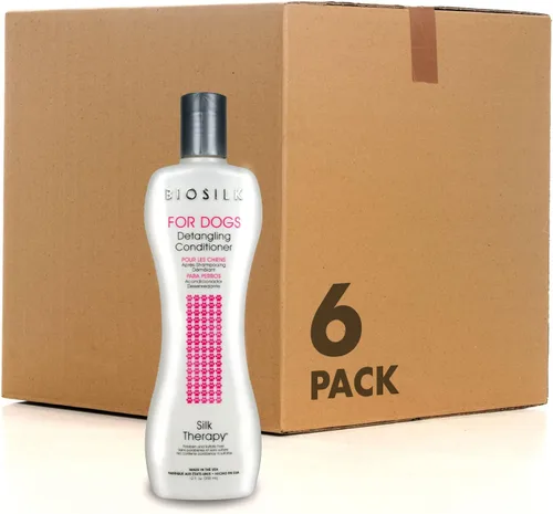 BioSilk Acondicionador desenredante para perros Silk Therapy | Acondicionador desenredante de pelo enmarañado sin sulfatos ni parabenos para todos